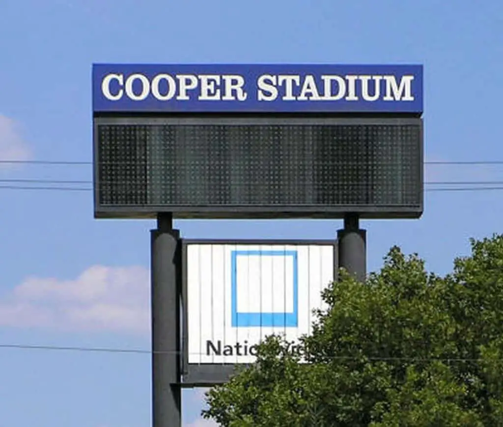 Cooper Stadium sign.