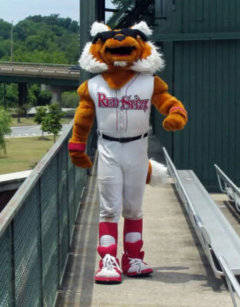 Columbus RedStixx mascot.