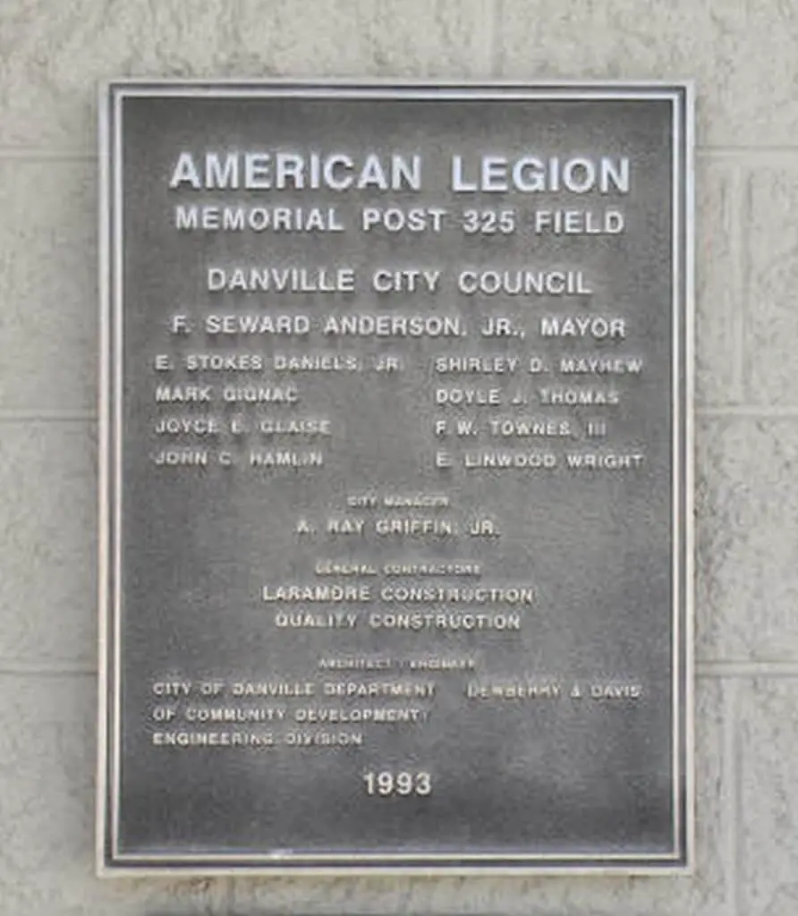 American Legion Memorial Post 325 Field plaque.