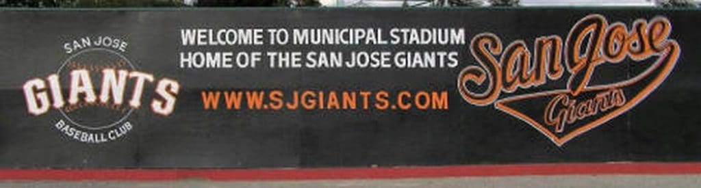 Municipal Stadium sign.