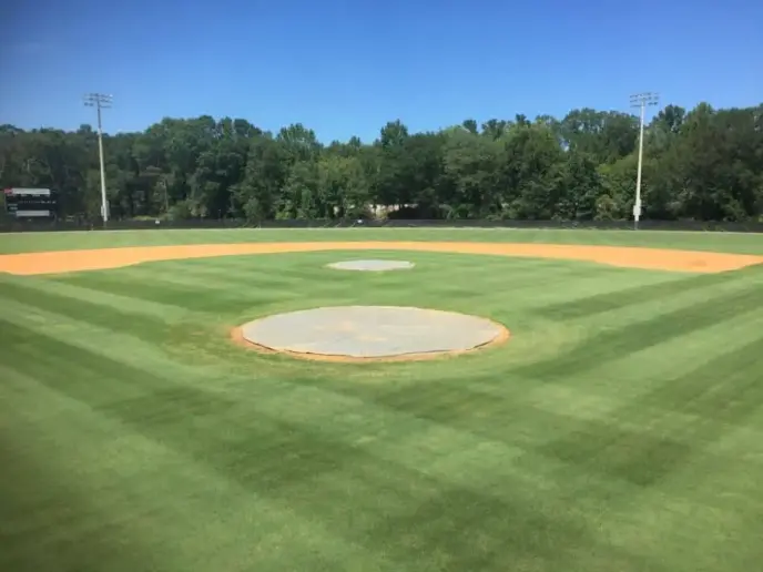 Baseball field in the open.