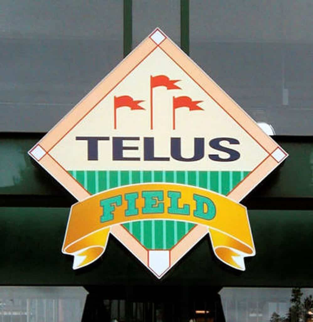 Telus Field sign.