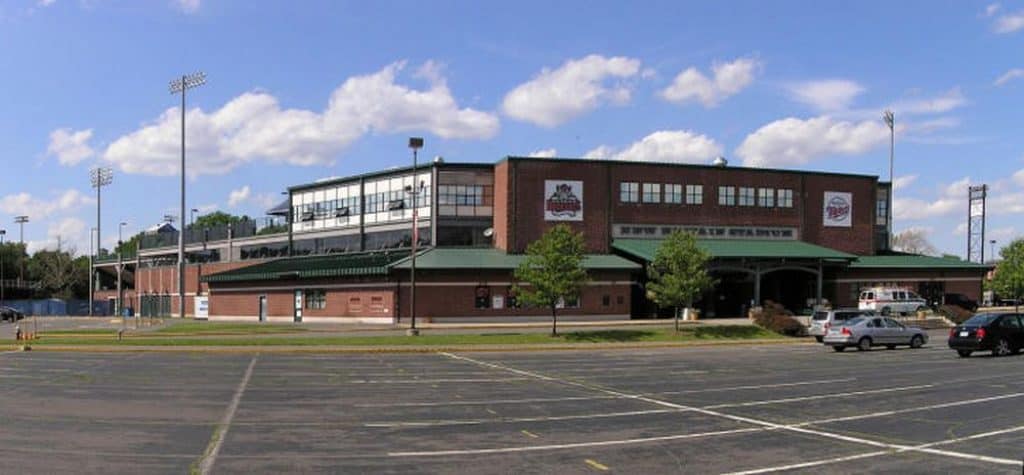 Parking lots in front of New Britain Stadium.