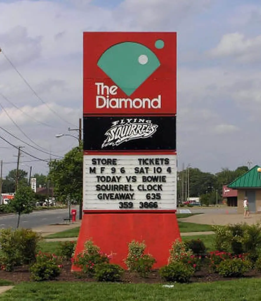 The diamond advertising board.