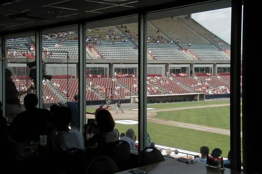 View of the field from the box seats.