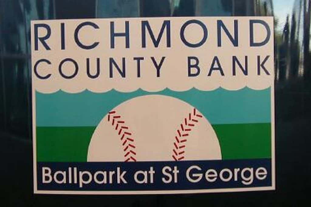 Richmond County Bank Ballpark sign.