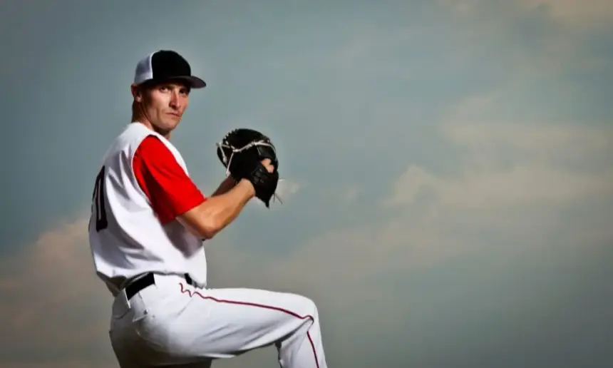 Baseball Pitcher getting ready to throw.