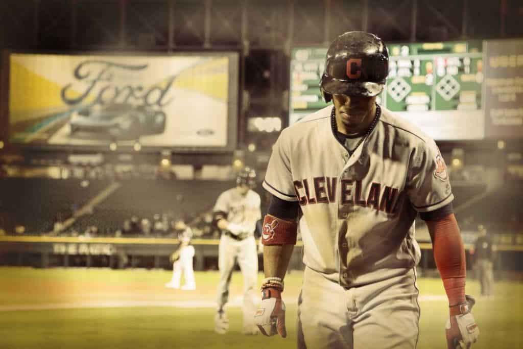 Baseball player with dirty jersey.