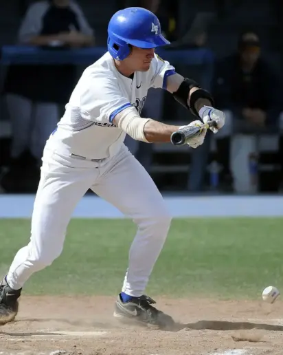 Batter with shrunken baseball pants.