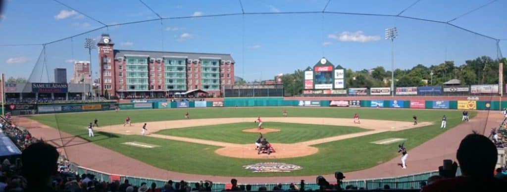 View on a AA baseball game.