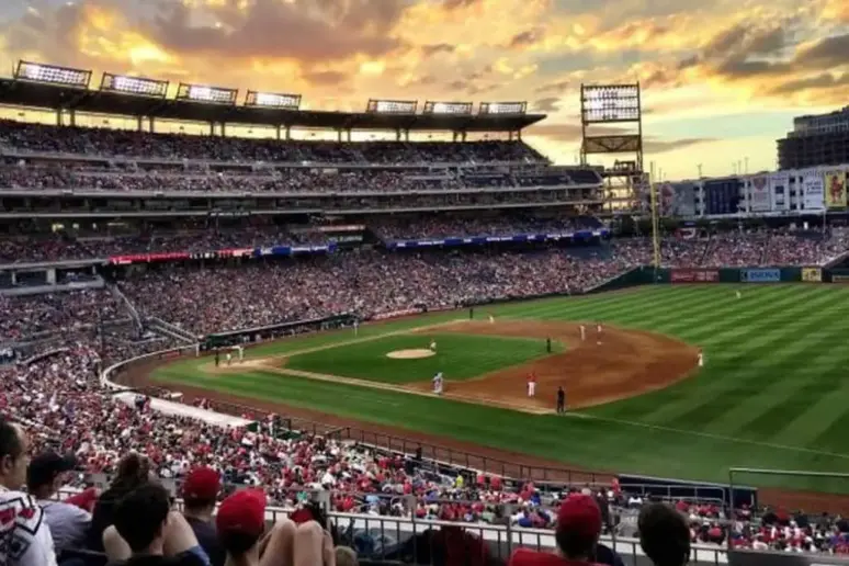 Insight view of a baseball stadium.