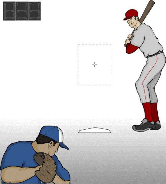 Animation of the throw of a cutter.