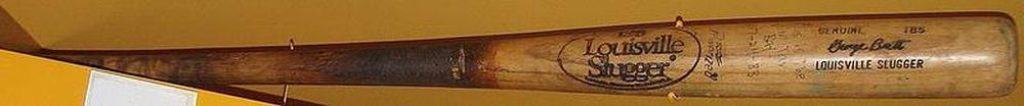 Baseball bat with pine tar on it.
