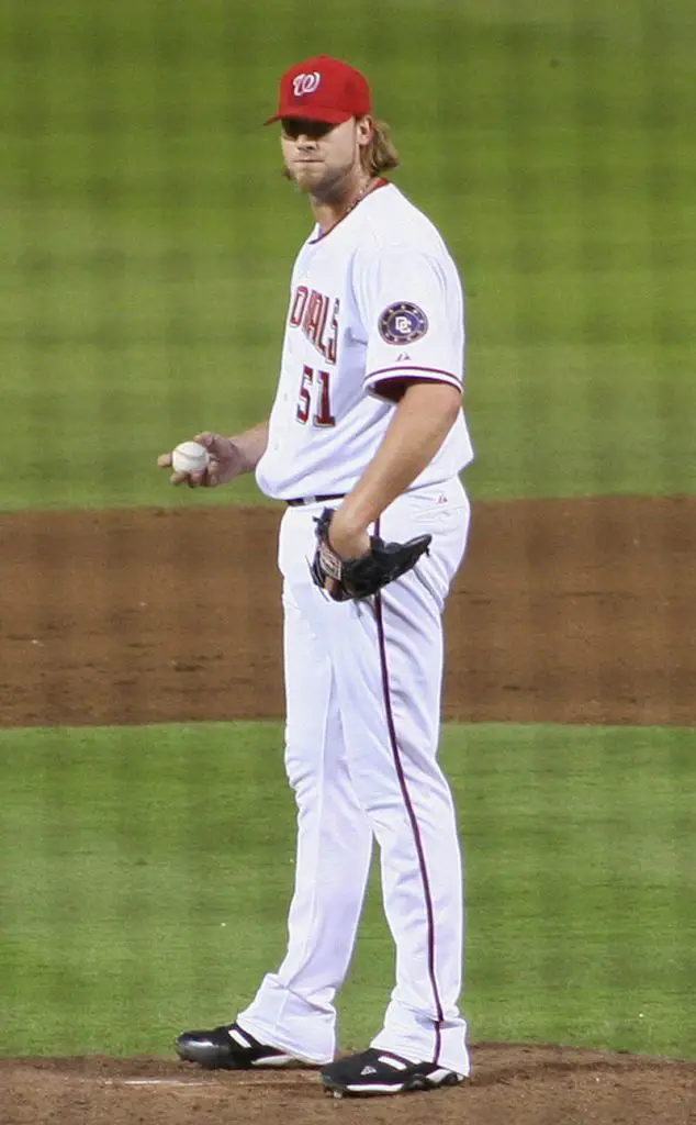 Very tall baseball player.