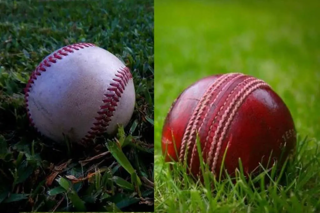 Pictures of a baseball and a cricket ball.