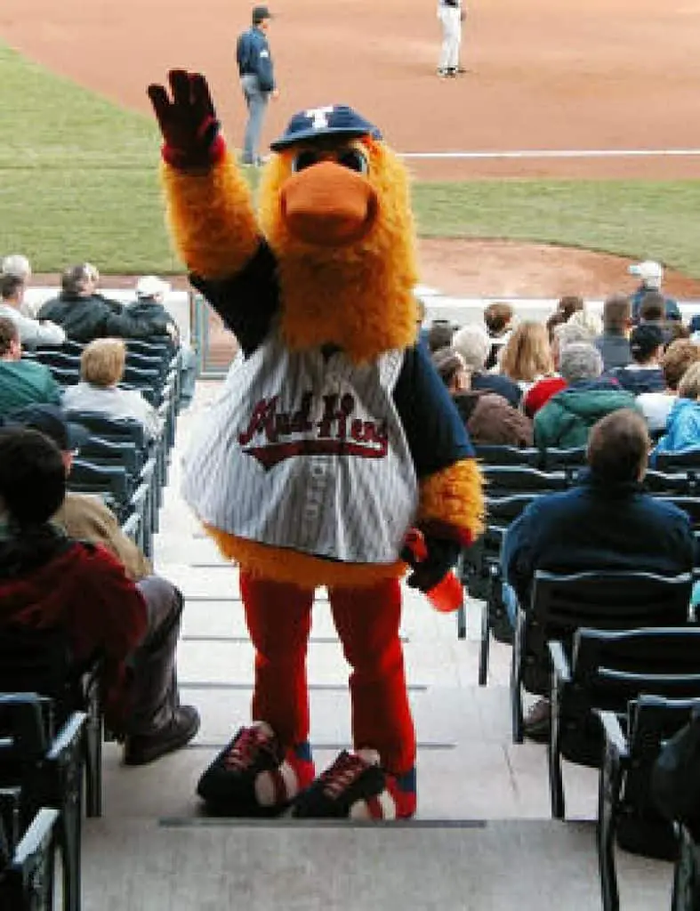 Mascot of the Toledo Mud Hens.
